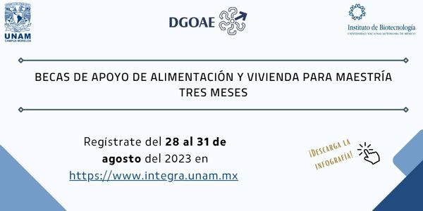 CONVOCATORIA BECAS DE APOYO DE ALIMENTACIÓN Y VIVIENDA PARA MAESTRÍA TRES MESES