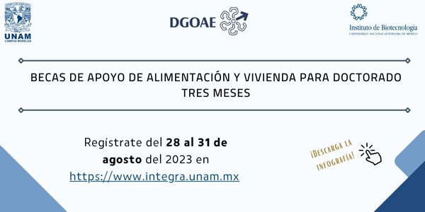 CONVOCATORIA BECAS DE APOYO DE ALIMENTACIÓN Y VIVIENDA PARA DOCTORADO TRES MESES